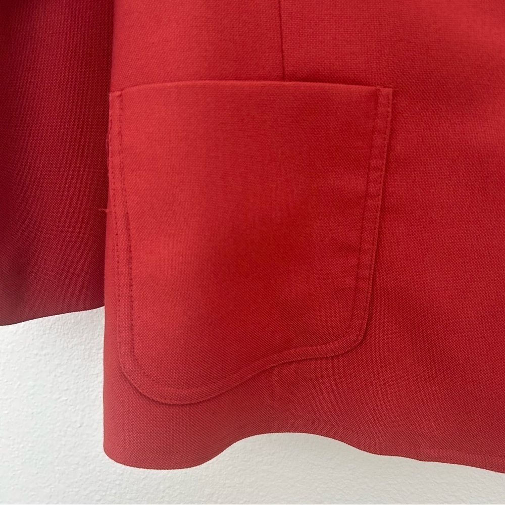 Vintage 70's Action Country by Trissi Cherry Tomato Red Blazer Jacket Size Small - Picture 5 of 12